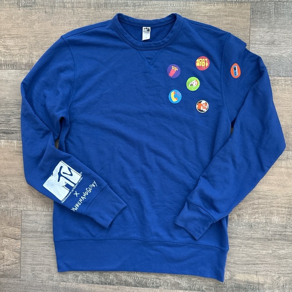 MTV x Wren + Glory Blue Patch Sweatshirt - Picture 2 of 8